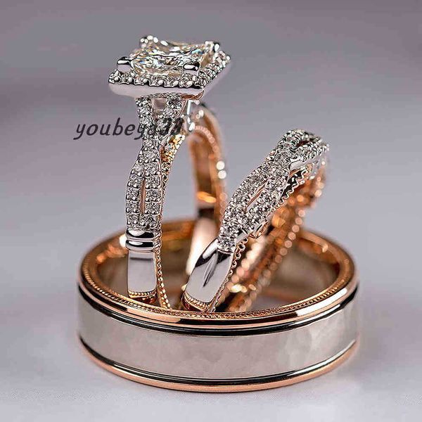 gorgeous 3pcs/set women wedding rings mosaic cz two tone romantic female engagement ring fashion jewelry, Silver
gorgeous 3pcs/set women wedding rings mosaic cz two tone romantic female engagement ring fashion jewelry, Silver
