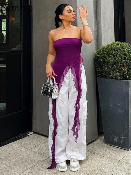 women's tanks camis sampic mesh patchwork ruffles strapless backless women summer y2k sleeveless tube party club streetwear 230706, White
women's tanks camis sampic mesh patchwork ruffles strapless backless women summer y2k sleeveless tube party club streetwear 230706, White