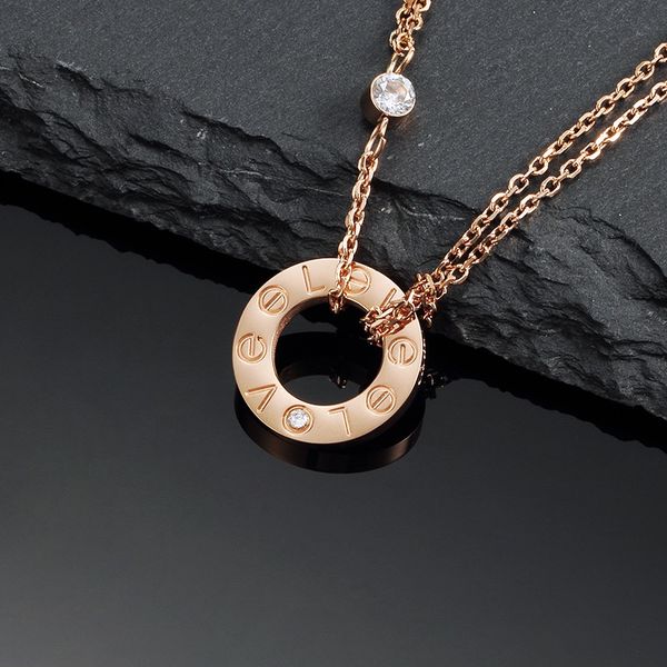 Couple Pendant Necklace Women's Round Letter Gold Silver Rose Gold Gift Popular Fashion Jewelry Brand Temperament, 02
Couple Pendant Necklace Women's Round Letter Gold Silver Rose Gold Gift Popular Fashion Jewelry Brand Temperament, 02