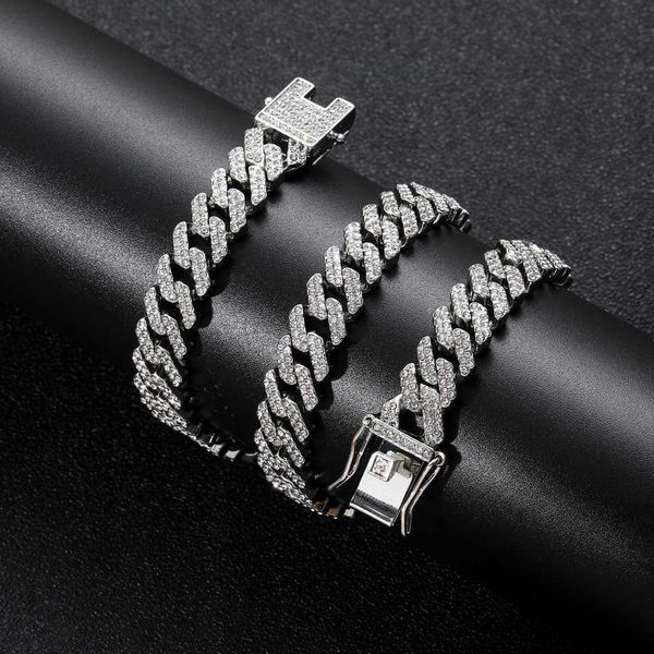gzw jewelry necklace hip hop 12mm bar cuban chain men's gold plated full diamond alloy shiny cubic zircon rose iced out, Silver
gzw jewelry necklace hip hop 12mm bar cuban chain men's gold plated full diamond alloy shiny cubic zircon rose iced out, Silver