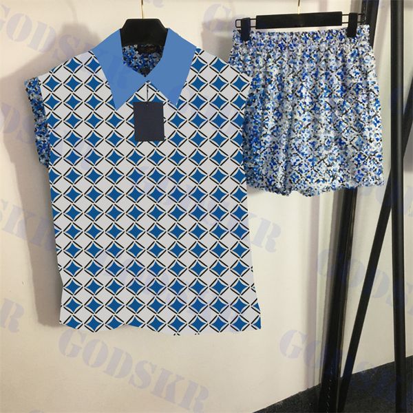 womens short pant set blue jacquard shirts sleeveless lapel casual shorts woman clothing two piece, White
womens short pant set blue jacquard shirts sleeveless lapel casual shorts woman clothing two piece, White