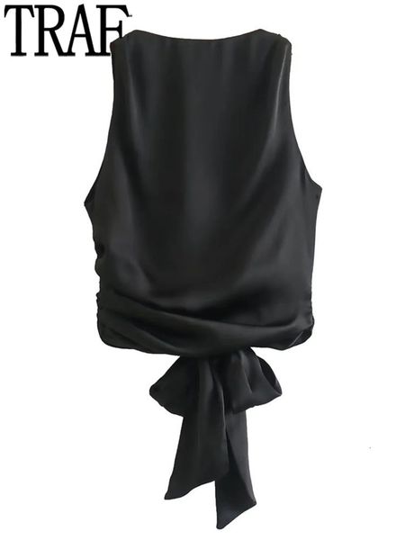 women's tanks camis traf backless crop women satin black female tied sleeveless tank for women fashion y2k streetwear woman 230706, White
women's tanks camis traf backless crop women satin black female tied sleeveless tank for women fashion y2k streetwear woman 230706, White