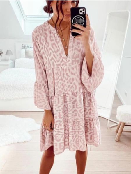 basic casual dresses leopard print loose mini dress women vneck ruffles sleeve pink party woman summer fashion boho beach 230706, Black;gray
basic casual dresses leopard print loose mini dress women vneck ruffles sleeve pink party woman summer fashion boho beach 230706, Black;gray