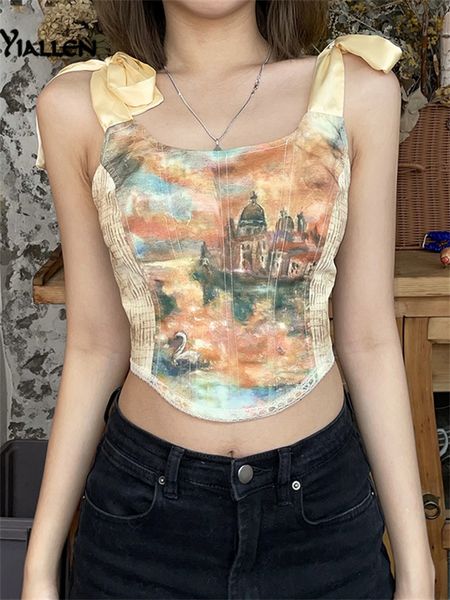 women's tanks camis yiallen summer vintage aesthetic printed lace up camisole y2k women bow bandage hollow tank skinny party streetwear, White
women's tanks camis yiallen summer vintage aesthetic printed lace up camisole y2k women bow bandage hollow tank skinny party streetwear, White