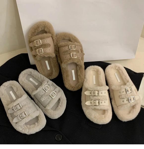 flat black woolen women's shoes wear new autumn and winter fashionable white slippers
flat black woolen women's shoes wear new autumn and winter fashionable white slippers