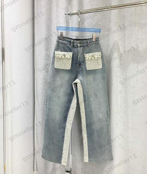 jeans womens fashion tweed pockets patchwork denim trousers pearl sequins decoration high waist slim straight jean pants retro soc5924532, Blue
jeans womens fashion tweed pockets patchwork denim trousers pearl sequins decoration high waist slim straight jean pants retro soc5924532, Blue