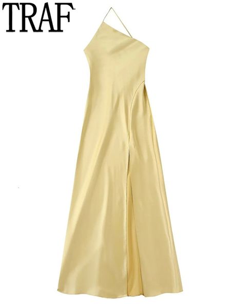 basic casual dresses traf yellow off shoulder long dress women asymmetric satin dress woman backless party dresses summer slit evening dress, Black;gray
basic casual dresses traf yellow off shoulder long dress women asymmetric satin dress woman backless party dresses summer slit evening dress, Black;gray