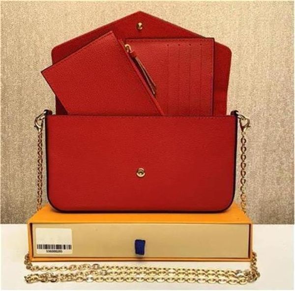 designers multi felicie pochette shoulder bags leather crossbody bag handbag flower embossed wallet serial number original box, Red;black
designers multi felicie pochette shoulder bags leather crossbody bag handbag flower embossed wallet serial number original box, Red;black