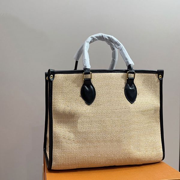 grass woven tote shopping bag women handbags purse shoulder bag embroidered letter leather handle large capacity pockets weave handbag 34cm
grass woven tote shopping bag women handbags purse shoulder bag embroidered letter leather handle large capacity pockets weave handbag 34cm