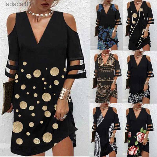 elegant style summer v neck new dress for women spring casual loose floral print pullover mesh stitching half sleeve beach dress l230621, Black;gray
elegant style summer v neck new dress for women spring casual loose floral print pullover mesh stitching half sleeve beach dress l230621, Black;gray