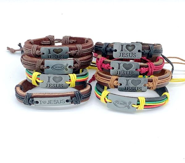 5 styles religious charm jewelry i love jesus alloy leather rope handmade bracelets valentine039s day gift1056194, Golden;silver
5 styles religious charm jewelry i love jesus alloy leather rope handmade bracelets valentine039s day gift1056194, Golden;silver