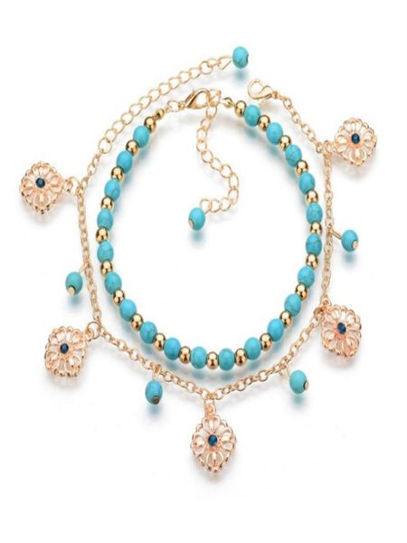 2pcsset bohemian fashion gold color foot chain beaded hollow out flower rhinestone bracelet anklets for women jewelry5692252, Golden;silver
2pcsset bohemian fashion gold color foot chain beaded hollow out flower rhinestone bracelet anklets for women jewelry5692252, Golden;silver