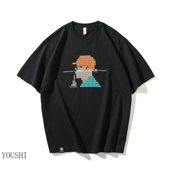 loose round neck vintage print trend cotton heavy short sleeve t-shirt turtle crack tide brand design sense of men and women's american, White;black
loose round neck vintage print trend cotton heavy short sleeve t-shirt turtle crack tide brand design sense of men and women's american, White;black