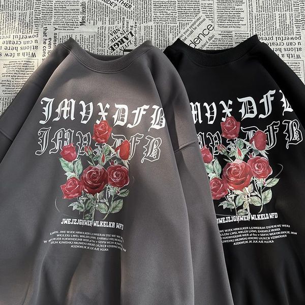 men's hoodies rose letter printed sweatshirts for men streetwear korean crewneck sweatshirt y2k clothing harajuku baggy hoodie, Black
men's hoodies rose letter printed sweatshirts for men streetwear korean crewneck sweatshirt y2k clothing harajuku baggy hoodie, Black