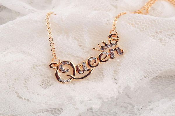 fashion jewelry gold silver rose gold letter queen pendant shiny rhinestone clavicle chain necklace for women lady4173457
fashion jewelry gold silver rose gold letter queen pendant shiny rhinestone clavicle chain necklace for women lady4173457