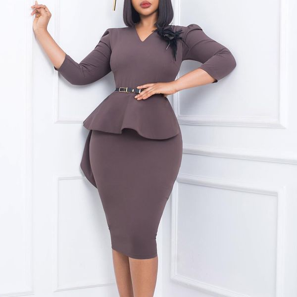 urban dresses elegant ruffle asymmetrical work midi dress women solid v neck 3/4 sleeve bodycon party business pencil mid dresses with belt, White;black
urban dresses elegant ruffle asymmetrical work midi dress women solid v neck 3/4 sleeve bodycon party business pencil mid dresses with belt, White;black