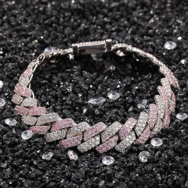 white pink cubic zirconia ice out two tone miami cuban link chain bracelets can open lock women men bling cz rapper jewelry, Black
white pink cubic zirconia ice out two tone miami cuban link chain bracelets can open lock women men bling cz rapper jewelry, Black