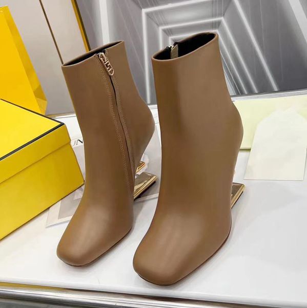 women's genuine leather wedge heel ankle boots metal special-shaped heel square toe side zipper party evening boots luxury designer hig, Black
women's genuine leather wedge heel ankle boots metal special-shaped heel square toe side zipper party evening boots luxury designer hig, Black