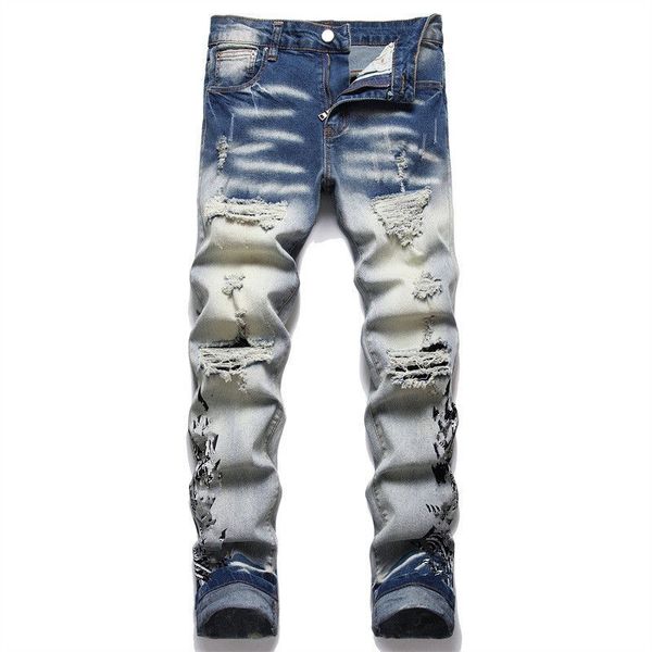 designer jeans mens skinny jeans desig colors pants long hippop sticker embroidery straight streetwear pants wholesale 29-38 #13, Blue
designer jeans mens skinny jeans desig colors pants long hippop sticker embroidery straight streetwear pants wholesale 29-38 #13, Blue
