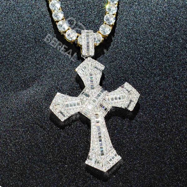 1.5inches baguette cut vvs moissanite cross pendant factory direct wholesale 925 silver hip hop fine jewelry pendant for men
1.5inches baguette cut vvs moissanite cross pendant factory direct wholesale 925 silver hip hop fine jewelry pendant for men