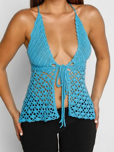 women's tanks camis y2k hollow out knitted tank women solid color v neck tie up split vest summer club beach crop female 230706, White
women's tanks camis y2k hollow out knitted tank women solid color v neck tie up split vest summer club beach crop female 230706, White