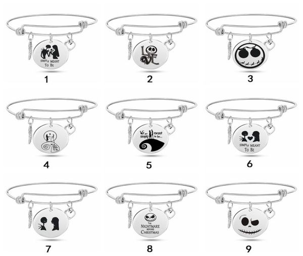 nightmare before christmas bracelets for women men skull round disc charm stainless steel expandable wire bangle fashion jewelry g5544994, Golden;silver
nightmare before christmas bracelets for women men skull round disc charm stainless steel expandable wire bangle fashion jewelry g5544994, Golden;silver