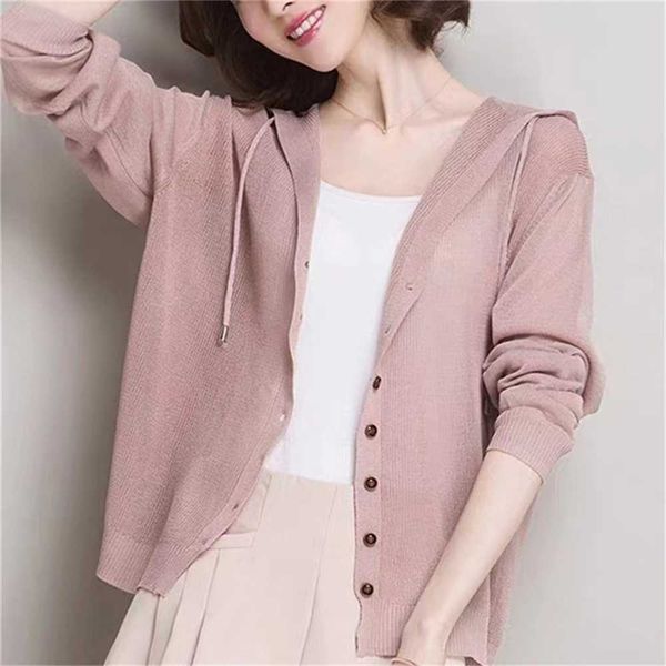 ice silk knitted cardigan sunscreen clothing women's long sleeve loose thin summer new hooded air conditioner outweare8nj, Black
ice silk knitted cardigan sunscreen clothing women's long sleeve loose thin summer new hooded air conditioner outweare8nj, Black