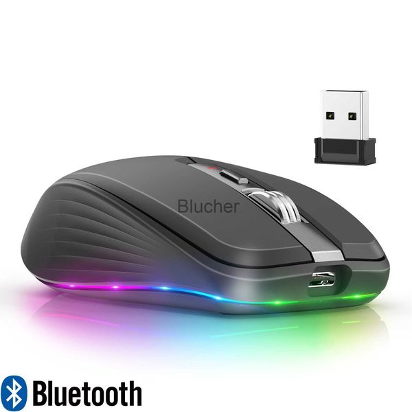 Image of Mice Dual Mode Rechargeable Wireless Bluetooth 24G Mouse RGB Mute Mouse For Windows Mac IOS Android Laptop Tablet Phone PC x0706