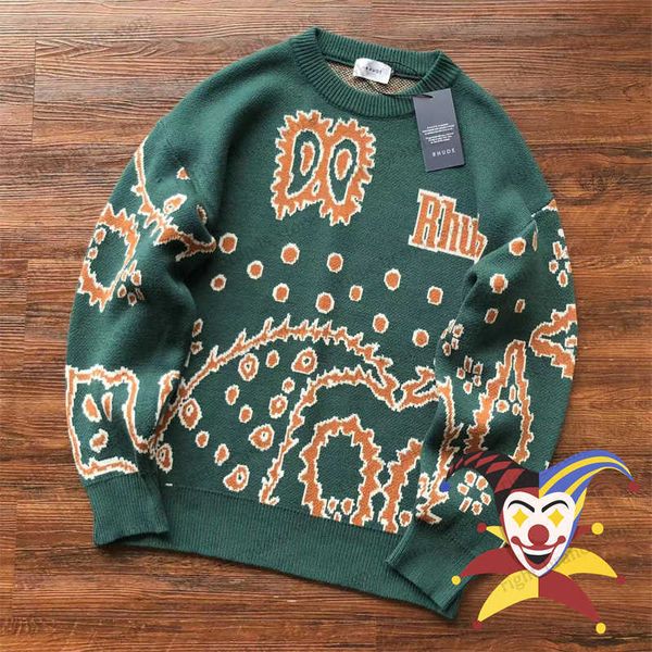 men's sweaters green jacquard rhude sweater men women oversize sweatshirts t230707, White;black
men's sweaters green jacquard rhude sweater men women oversize sweatshirts t230707, White;black