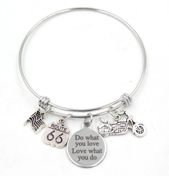 whole gifts stainless steel bracelet wire adjustable expandble bangle motorbike bracelet route 66 charms bracelet for women gi7628418, Golden;silver
whole gifts stainless steel bracelet wire adjustable expandble bangle motorbike bracelet route 66 charms bracelet for women gi7628418, Golden;silver