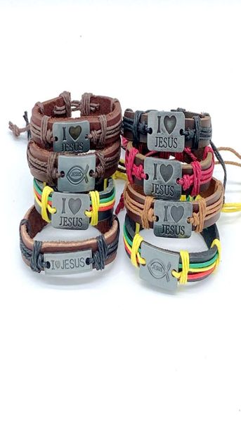 5 styles religious charm jewelry i love jesus alloy leather rope handmade bracelets valentine039s day gift2774268, Golden;silver
5 styles religious charm jewelry i love jesus alloy leather rope handmade bracelets valentine039s day gift2774268, Golden;silver