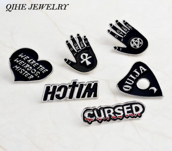 qihe pins and brooches quotwitchcursedouijawe are the weirdosmisterquot black pin set metal heartshaped letters goth punk7474871, Gray
qihe pins and brooches quotwitchcursedouijawe are the weirdosmisterquot black pin set metal heartshaped letters goth punk7474871, Gray