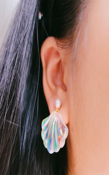 new exquisite 1pair allergy unique romantic resin colorful mermaid rainbow pearl shell earrings 934203, Silver
new exquisite 1pair allergy unique romantic resin colorful mermaid rainbow pearl shell earrings 934203, Silver