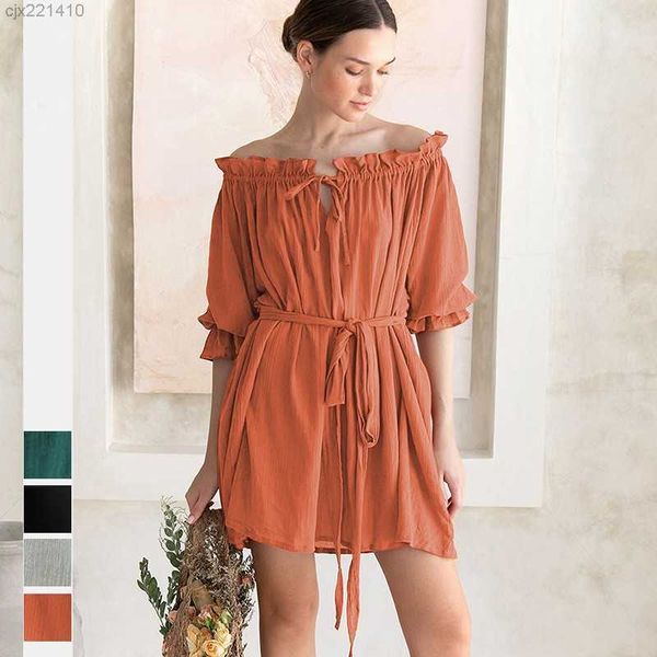 summer new products dress solid color one-line lacework collar lace-up puff sleeve skirts girls europe and american styles 42rf, Black;gray
summer new products dress solid color one-line lacework collar lace-up puff sleeve skirts girls europe and american styles 42rf, Black;gray