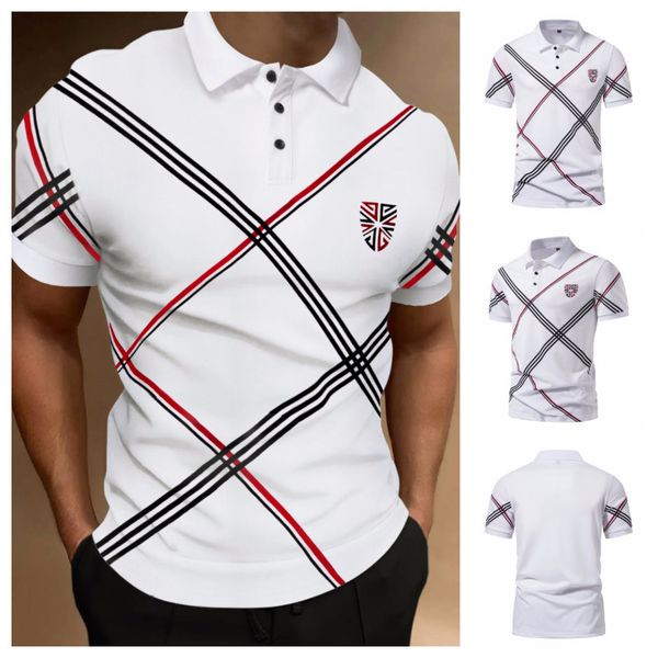 men's polos men's summer short sleeve turn-down collar polo shirt fashion casual diagonal stripe shield printed men clothing 23070, White;black
men's polos men's summer short sleeve turn-down collar polo shirt fashion casual diagonal stripe shield printed men clothing 23070, White;black