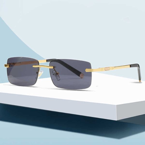 

Fashion carti top sunglasses New Kajia frameless square Sunglasses men's and women's business leisure catapult leg optical glasses with original box