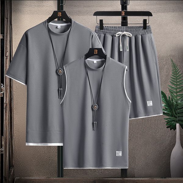 mens tracksuits waffle pattern 3 piece men shorts set summer tracksuit fashion clothing harajuku style japan loose fit sweatsuit 230706, Gray
mens tracksuits waffle pattern 3 piece men shorts set summer tracksuit fashion clothing harajuku style japan loose fit sweatsuit 230706, Gray