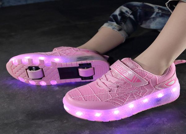 size 2843 luminous roller sneakers for kids girls usb rechargeable led skate shoes with double wheels for children with lights lj3441555, Black
size 2843 luminous roller sneakers for kids girls usb rechargeable led skate shoes with double wheels for children with lights lj3441555, Black