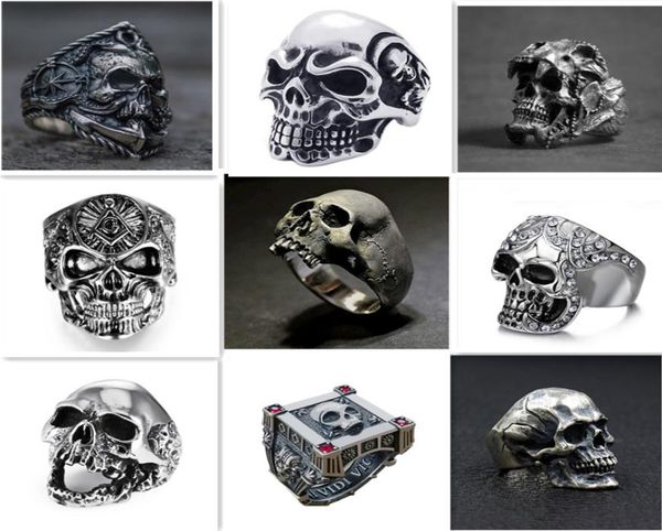 gothic skull ring vintage silver color punk biker metal jewelry rock skeleton rings size 16mm to 22mm mix style4042355
gothic skull ring vintage silver color punk biker metal jewelry rock skeleton rings size 16mm to 22mm mix style4042355