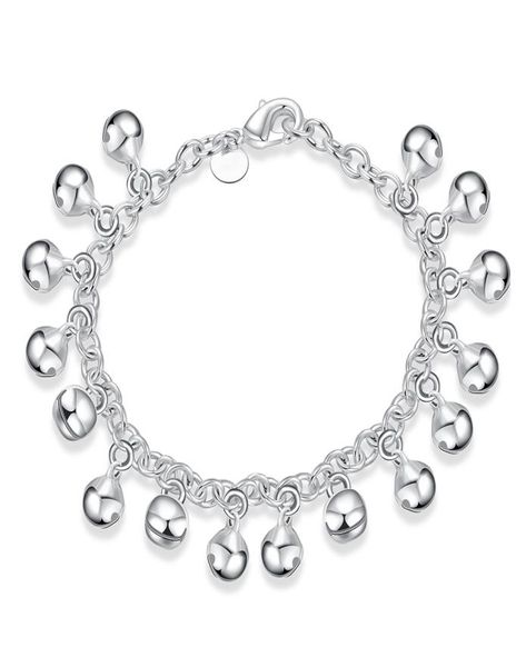 925 silver m girl baby mom gift jingle bracelet ball silver chain bracelet h0562629586, Black
925 silver m girl baby mom gift jingle bracelet ball silver chain bracelet h0562629586, Black