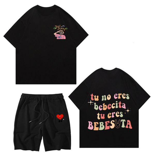 mens tracksuits bad bunny black short sets american style letter print tshirt shorts pure cotton summer 2 piece set vintage oversized tee 23, Gray
mens tracksuits bad bunny black short sets american style letter print tshirt shorts pure cotton summer 2 piece set vintage oversized tee 23, Gray