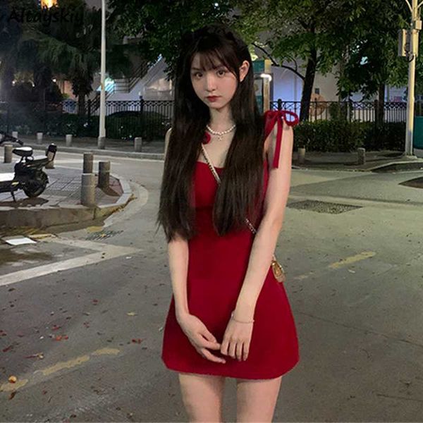 red mini dresses women bandage spaghetti strap summer fashion vintage ins streetwear allmatch aline design casual vestido l230621, Black;gray
red mini dresses women bandage spaghetti strap summer fashion vintage ins streetwear allmatch aline design casual vestido l230621, Black;gray