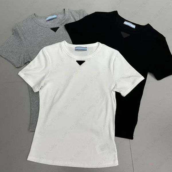women t shirt designer threaded elastic slim tshirts spring summer casual short-sleeved t-shirt, White
women t shirt designer threaded elastic slim tshirts spring summer casual short-sleeved t-shirt, White