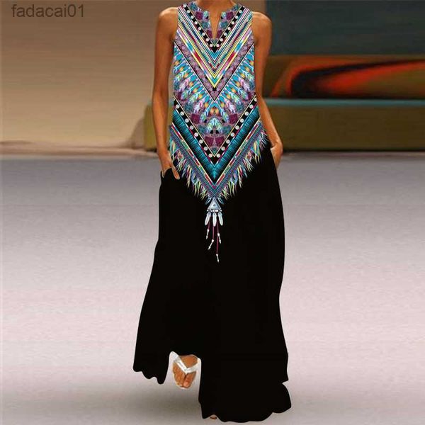 bohemian printed long dress women vintage sleeveless vneck maxi dresses ladies casual pocket beach party dress vestidos clothes l230621, Black;gray
bohemian printed long dress women vintage sleeveless vneck maxi dresses ladies casual pocket beach party dress vestidos clothes l230621, Black;gray