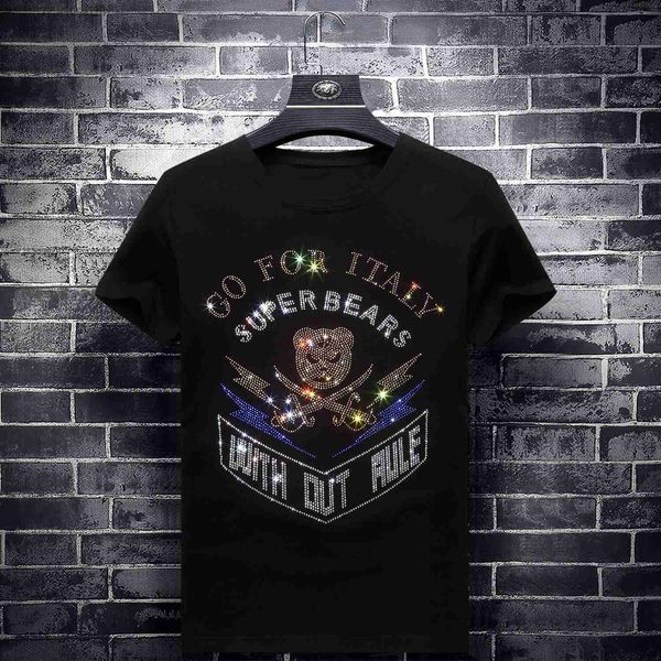 men's t-shirts 2023 bear bright diamonds t shirts men fashion street wear short sleeve o neck modal cotton tshirts camiseta fashion hom, White;black
men's t-shirts 2023 bear bright diamonds t shirts men fashion street wear short sleeve o neck modal cotton tshirts camiseta fashion hom, White;black