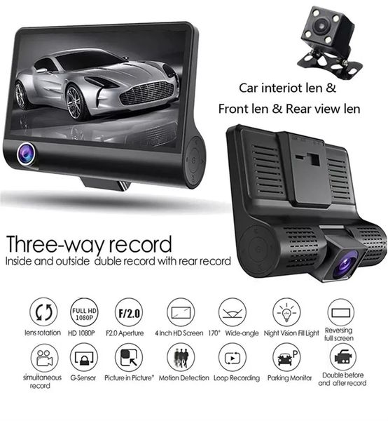 car dvrs three cameras 4 inch 3 lens car dvr triple lens camera hd 1080p dash cam 170 degree wide angle car black box
car dvrs three cameras 4 inch 3 lens car dvr triple lens camera hd 1080p dash cam 170 degree wide angle car black box