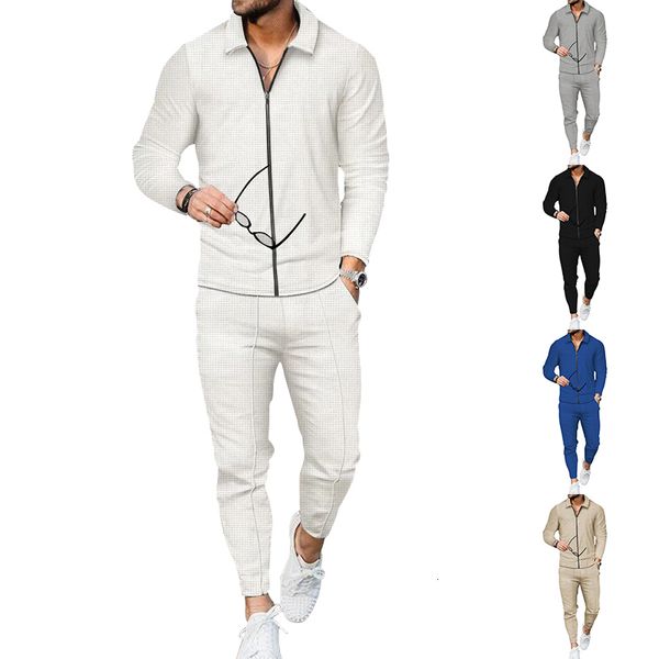 mens tracksuits spring mens xing style waffle longsleeved stitching lapel fashion casual zipper sports suit for men 230706, Gray
mens tracksuits spring mens xing style waffle longsleeved stitching lapel fashion casual zipper sports suit for men 230706, Gray