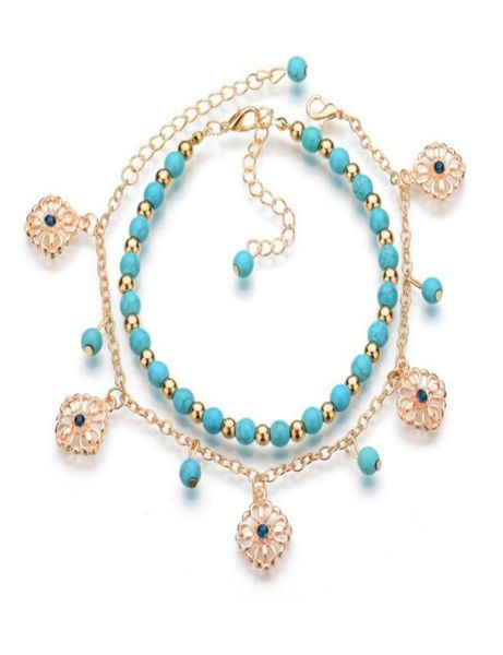 2pcsset bohemian fashion gold color foot chain beaded hollow out flower rhinestone bracelet anklets for women jewelry6570438, Golden;silver
2pcsset bohemian fashion gold color foot chain beaded hollow out flower rhinestone bracelet anklets for women jewelry6570438, Golden;silver