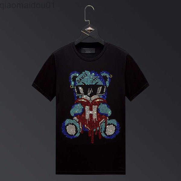 men's t-shirts 2021 bear rhinestones t shirts men fashion streetwear clothing slim modal cotton o neck short sleeve t-shirts man plus s, White;black
men's t-shirts 2021 bear rhinestones t shirts men fashion streetwear clothing slim modal cotton o neck short sleeve t-shirts man plus s, White;black