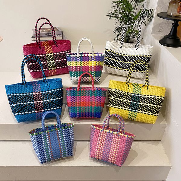 evening bags 2023 handmade woven portable handbag large capacity plastic tote bag summer beach travel holiday shopping contrasting colors 23
evening bags 2023 handmade woven portable handbag large capacity plastic tote bag summer beach travel holiday shopping contrasting colors 23